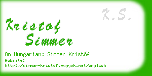 kristof simmer business card